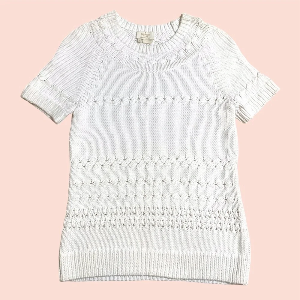 Kate Spade Open Stitch Short Sleeve Sweater